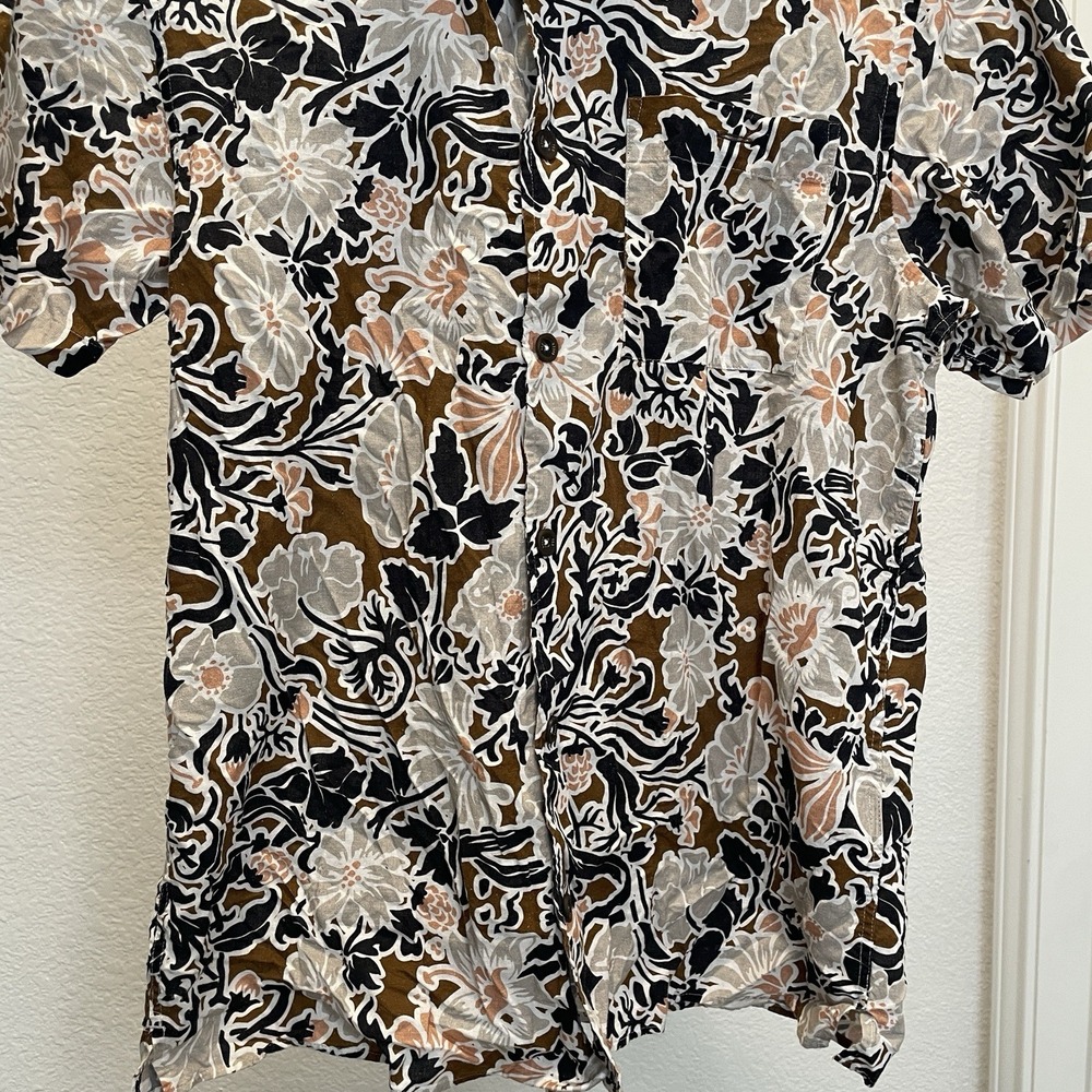 Ted Baker London Floral Regular Fit Short Sleeve Button Down Shirt Size 3 Medium - Picture 4 of 8